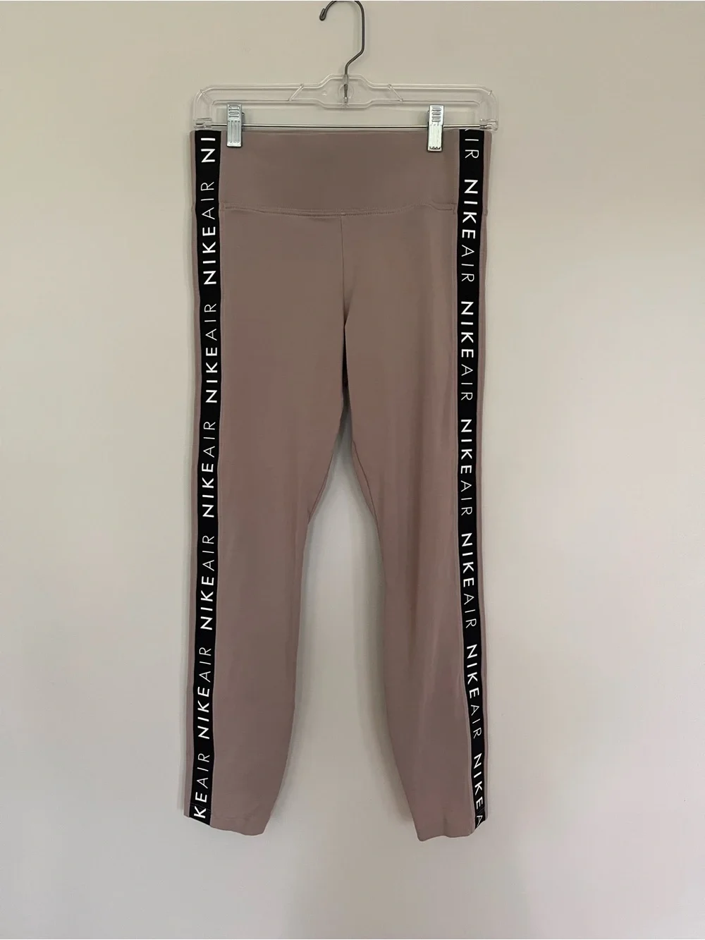 Nike Air Taupe Leggings with Black NIKE AIR Side Tape